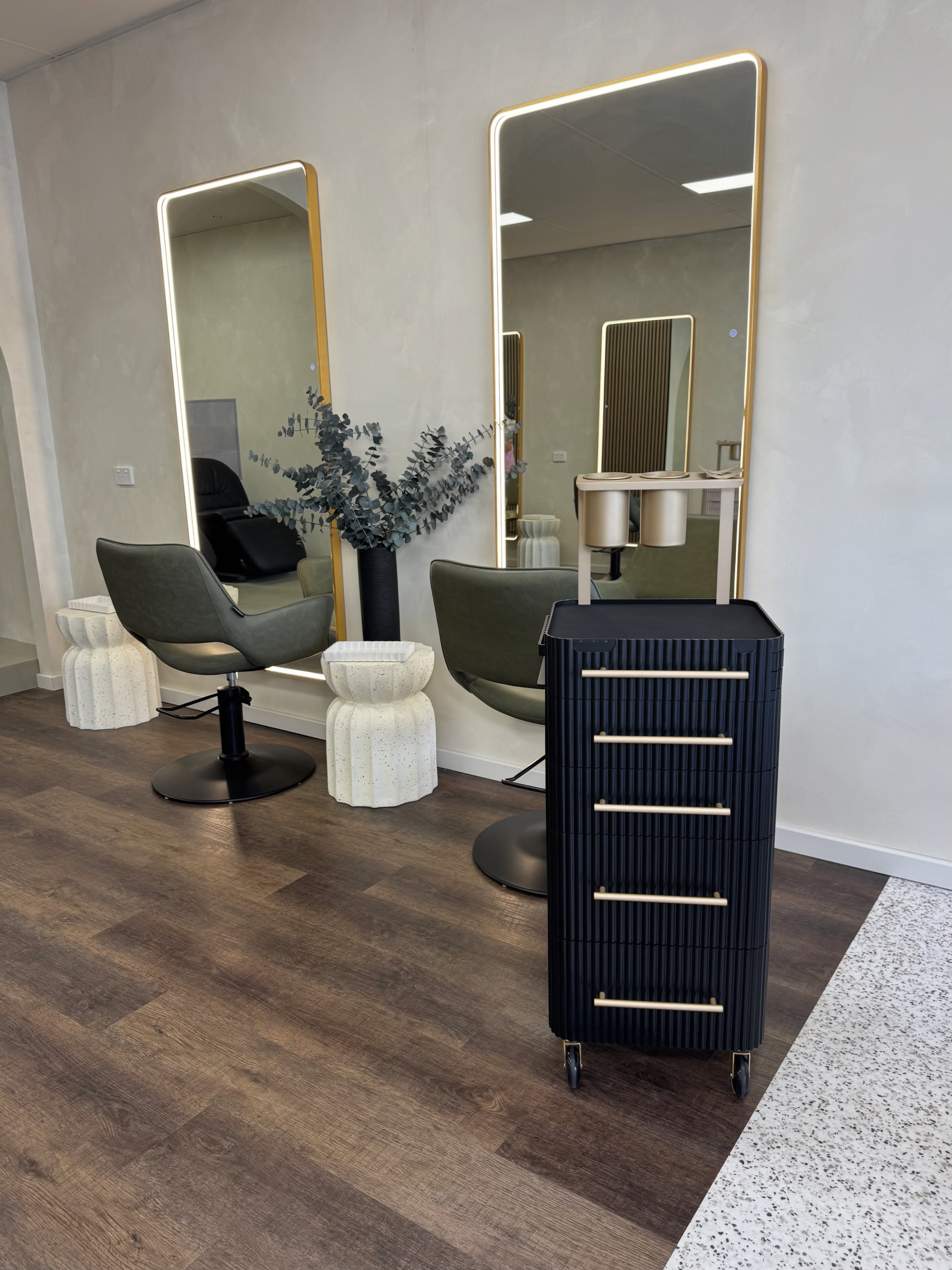 Onyx & Champagne Gold - Pro Stylist Trolley Salon
