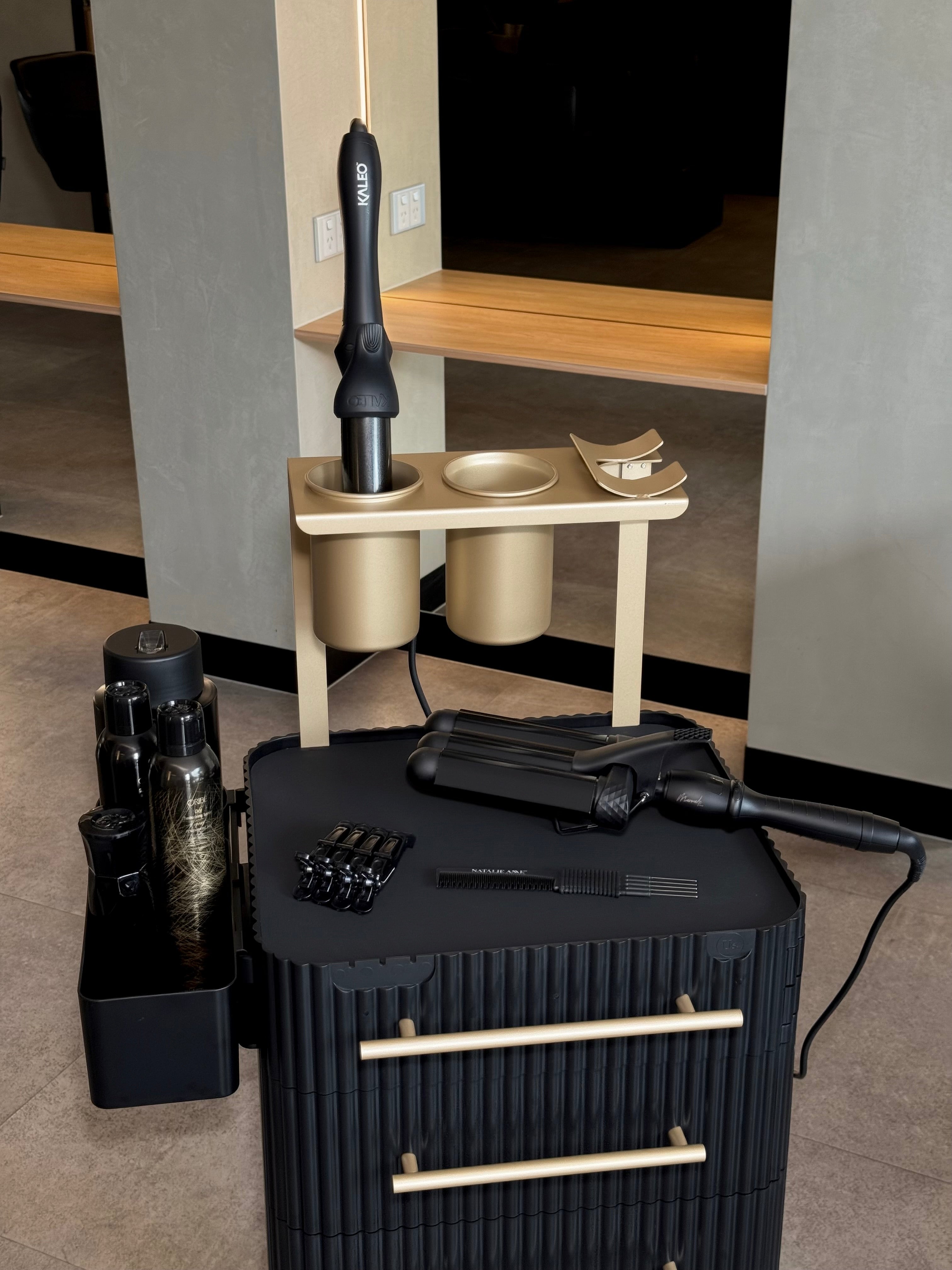 Onyx & Champagne Gold - Pro Stylist Trolley Salon Tools