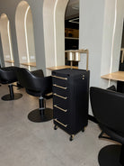 Onyx & Champagne Gold - Pro Stylist Trolley Salon Tools In Salon