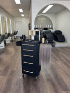 Onyx & Champagne Gold - Pro Stylist Trolley Salon Tools In Salon Weave & Shelf